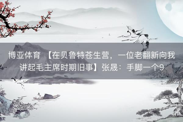 博亚体育 【在贝鲁特苍生营，一位老翻新向我讲起毛主席时期旧事】张晟：手脚一个9