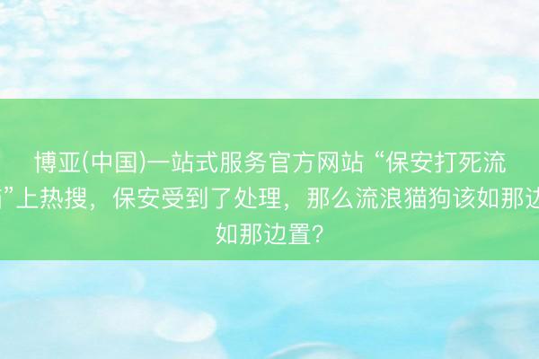 博亚(中国)一站式服务官方网站 “保安打死流浪猫”上热搜，保安受到了处理，那么流浪猫狗该如那边置？