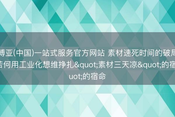 博亚(中国)一站式服务官方网站 素材速死时间的破局: 若何用工业化想维挣扎"素材三天凉"的宿命