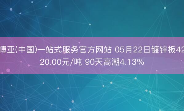 博亚(中国)一站式服务官方网站 05月22日镀锌板4220.00元/吨 90天高潮4.13%
