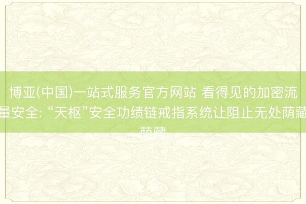 博亚(中国)一站式服务官方网站 看得见的加密流量安全: “天枢”安全功绩链戒指系统让阻止无处荫藏