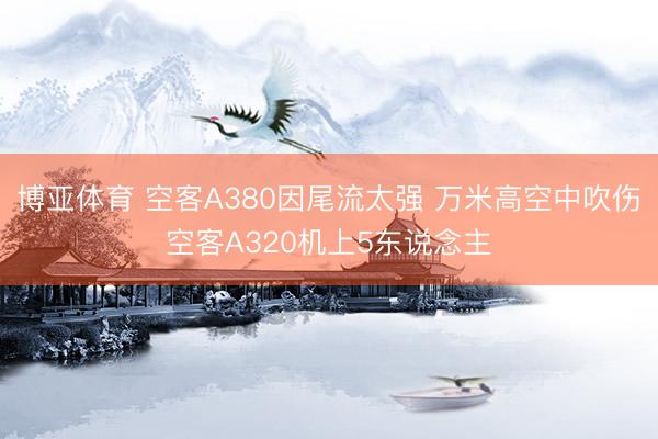 博亚体育 空客A380因尾流太强 万米高空中吹伤空客A320机上5东说念主