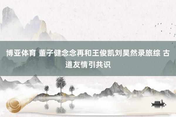 博亚体育 董子健念念再和王俊凯刘昊然录旅综 古道友情引共识