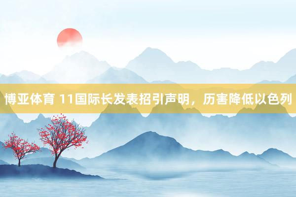 博亚体育 11国际长发表招引声明，历害降低以色列
